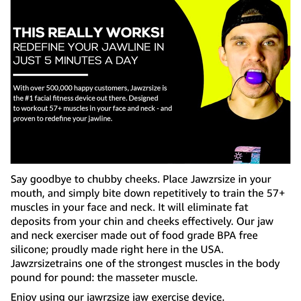 Jaw exerciser trainer to sculpture your jawline.  BPA free.  New in box.